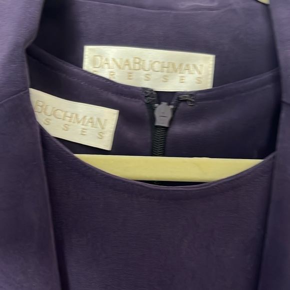 Dana Buchman Deep Purple Silk Blazer and Dress Set sz 8 - Picture 2 of 5